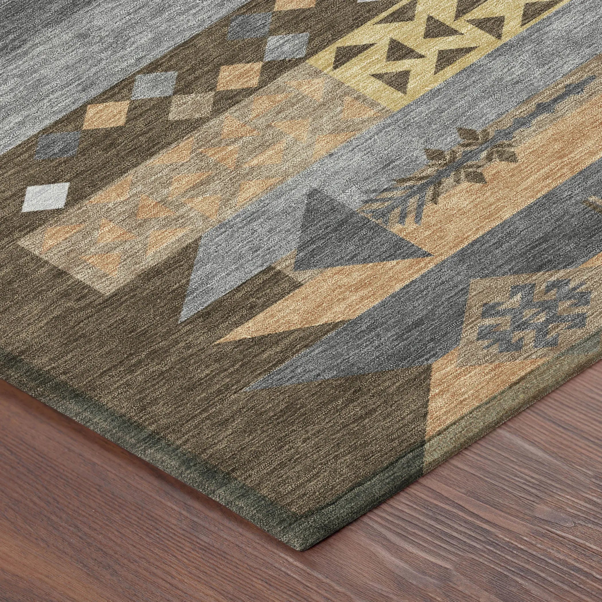 5' X 8' Chocolate And Copper Geometric Washable Indoor Outdoor Area Rug Homeroots Outdoor