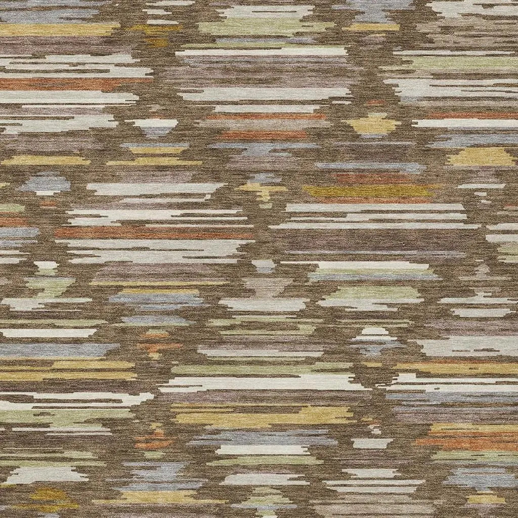 5' X 8' Chocolate And Gray Southwestern Washable Indoor Outdoor Area Rug Homeroots Outdoor