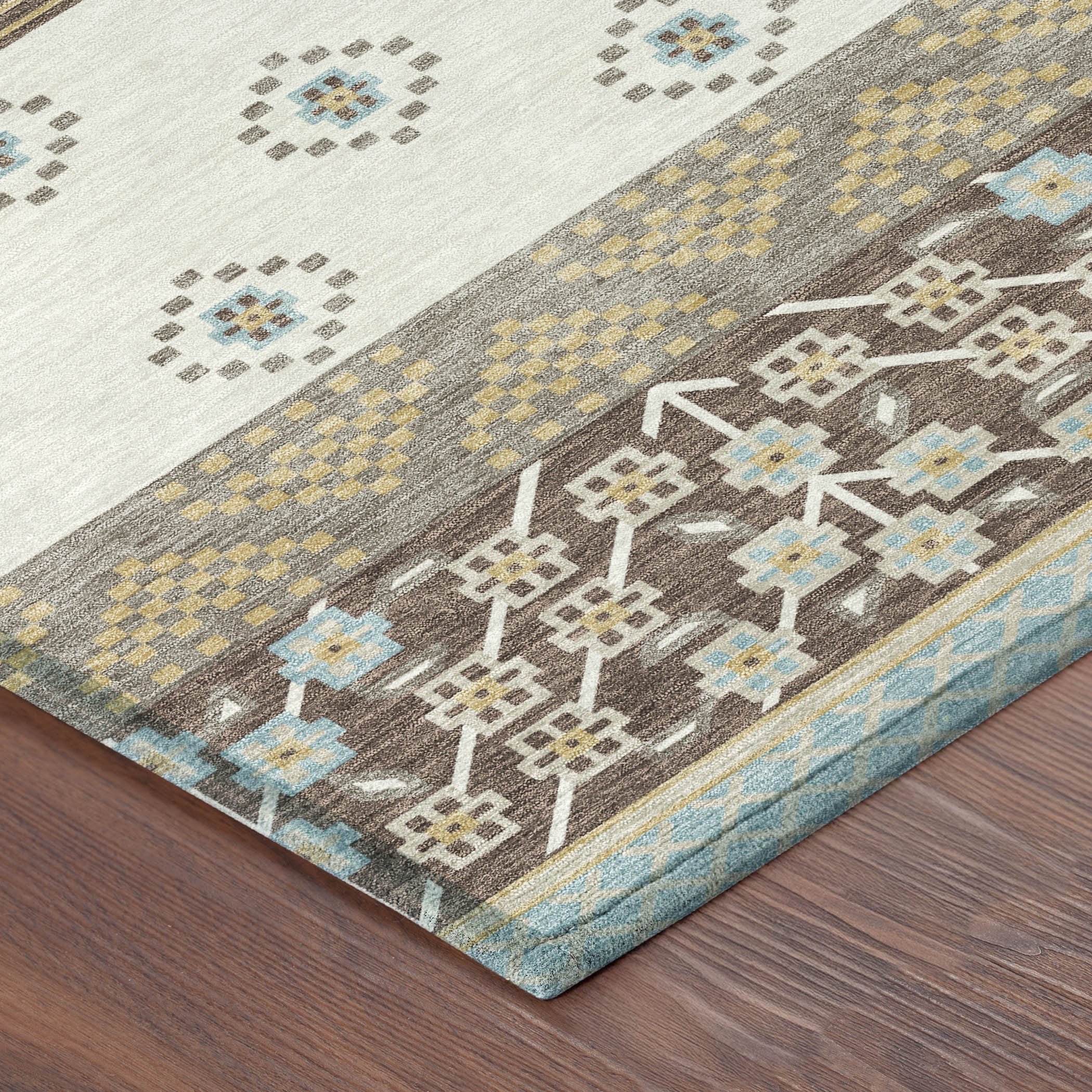 5' X 8' Chocolate And Green Striped Washable Indoor Outdoor Area Rug Homeroots Outdoor