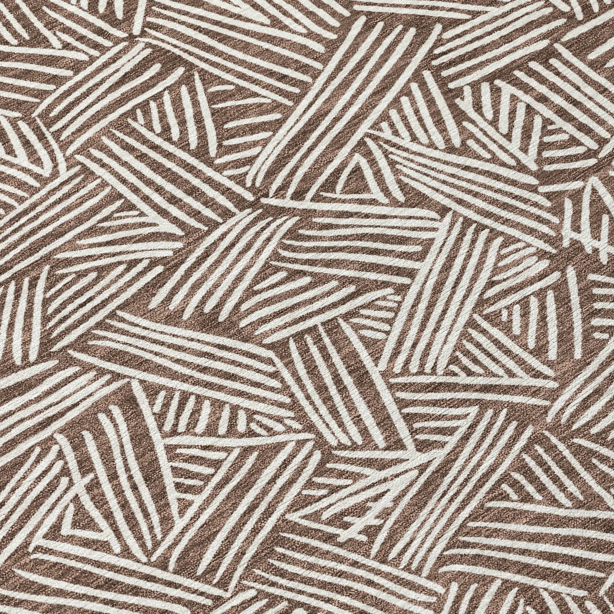 5' X 8' Chocolate And Ivory Geometric Washable Indoor Outdoor Area Rug Homeroots Outdoor