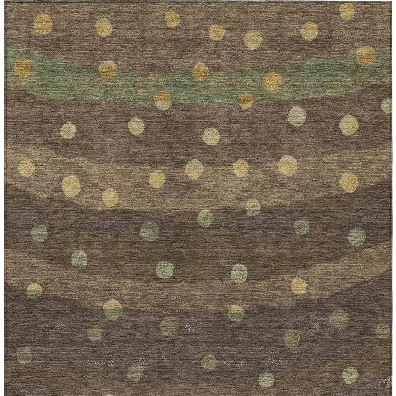 5' X 8' Chocolate And Navy Blue Striped Washable Indoor Outdoor Area Rug Homeroots Outdoor