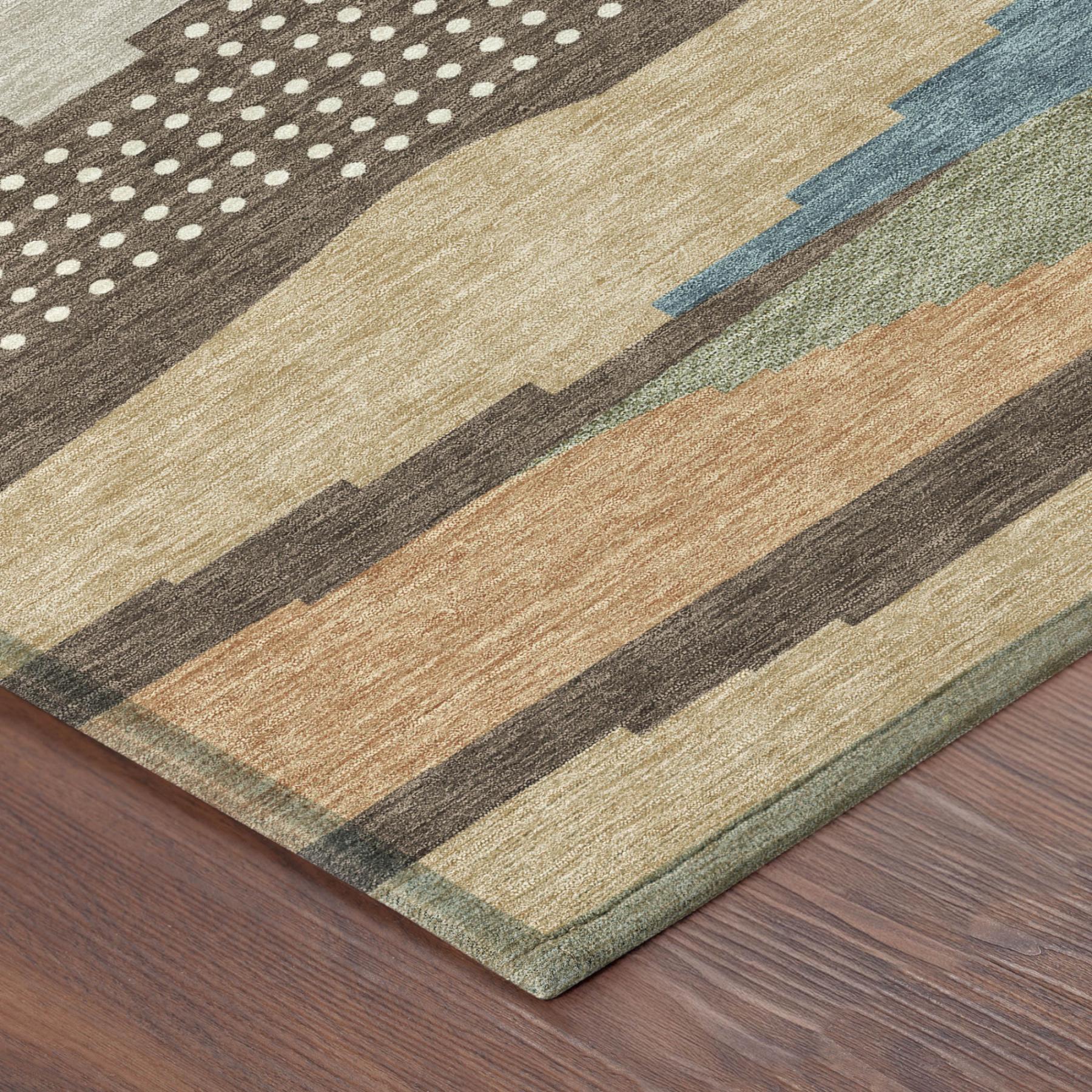 5' X 8' Coffee And Brown Abstract Washable Indoor Outdoor Area Rug Homeroots Outdoor