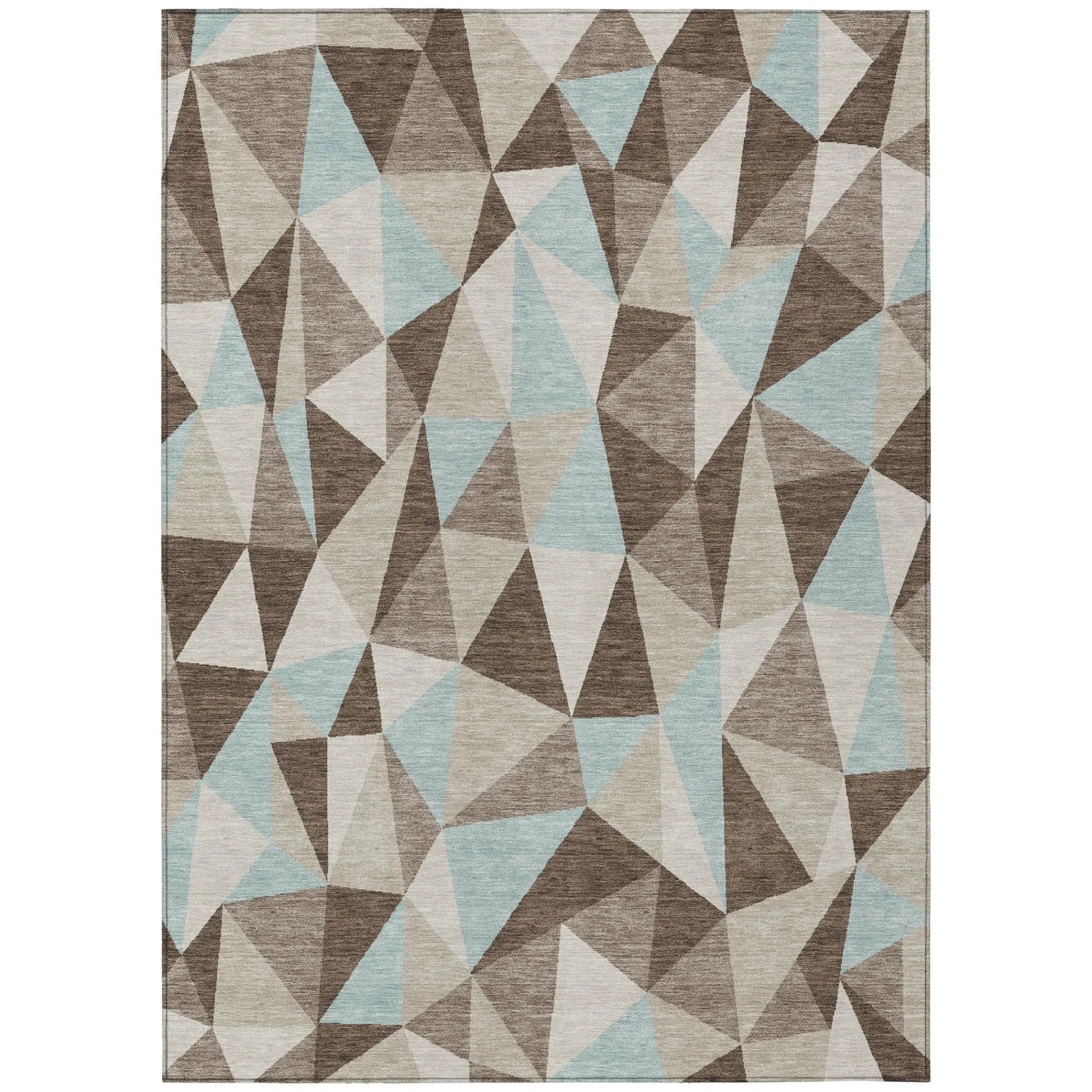 5' X 8' Coffee And Brown Geometric Washable Indoor Outdoor Area Rug Homeroots Outdoor