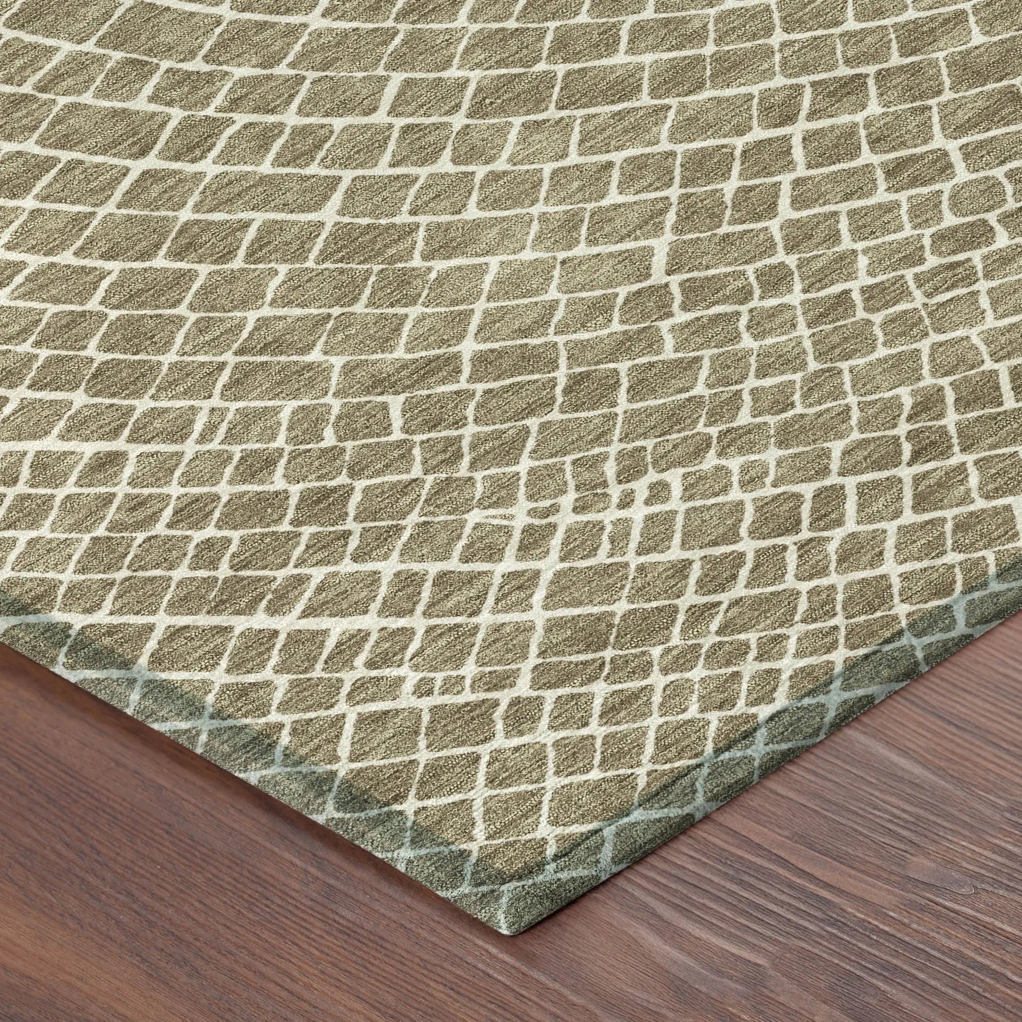 5' X 8' Coffee And Ivory Geometric Washable Indoor Outdoor Area Rug Homeroots Outdoor