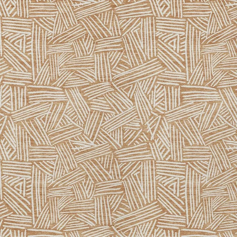 5' X 8' Copper And Ivory Geometric Washable Indoor Outdoor Area Rug Homeroots Outdoor