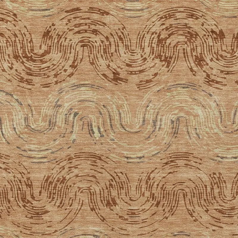 5' X 8' Copper And Orange Abstract Washable Indoor Outdoor Area Rug Homeroots Outdoor