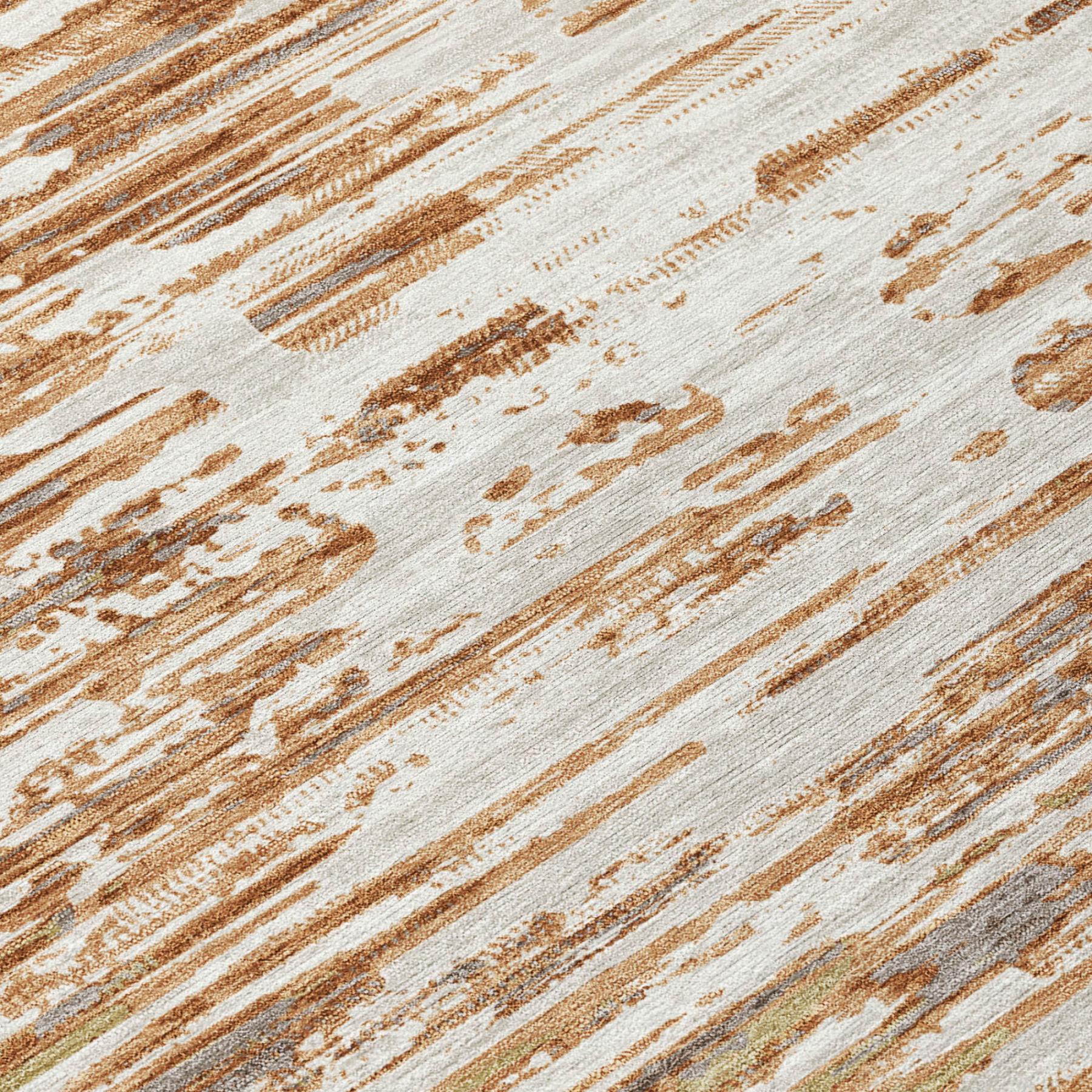 5' X 8' Copper And Orange Abstract Washable Indoor Outdoor Area Rug Homeroots Outdoor