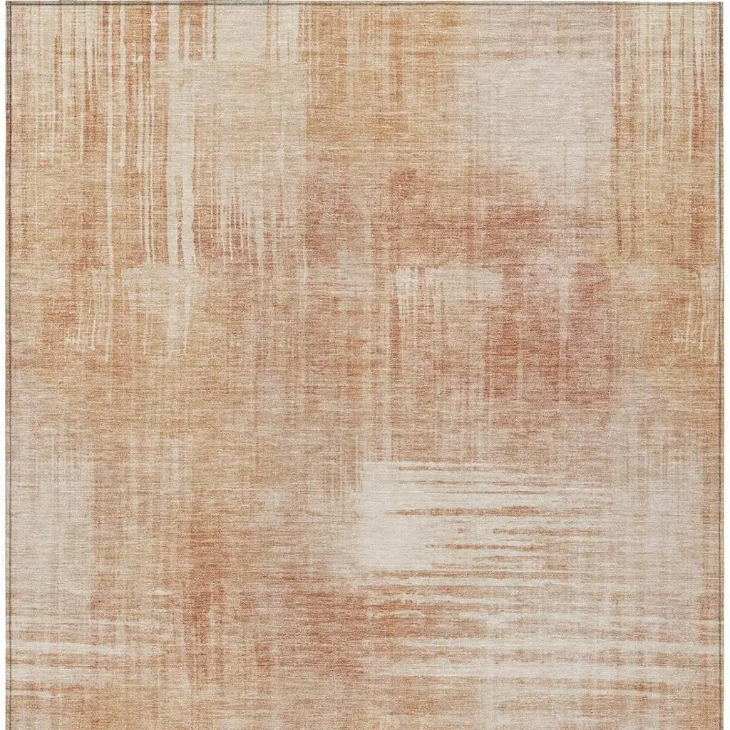 5' X 8' Copper And Orange Abstract Washable Indoor Outdoor Area Rug Homeroots Outdoor