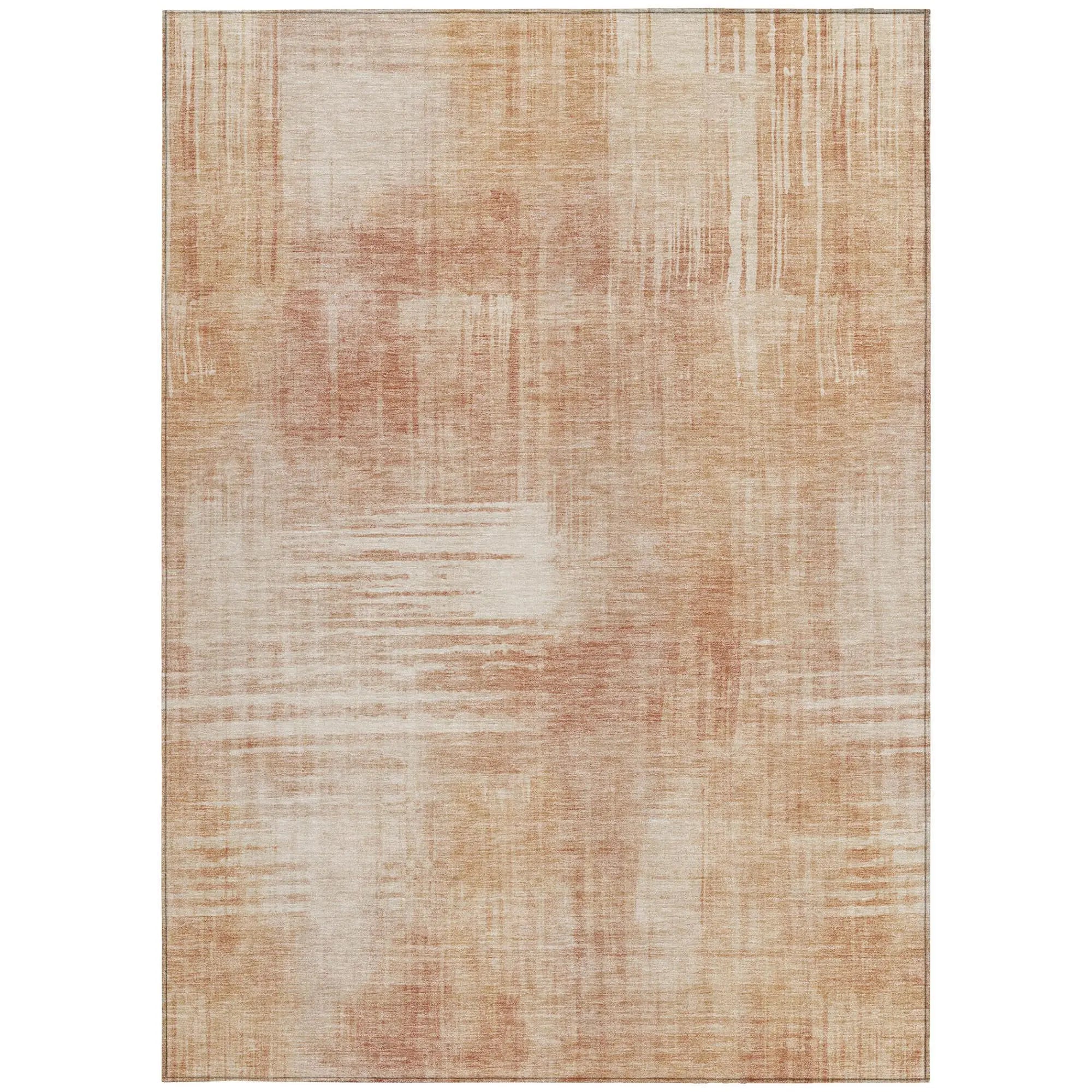 5' X 8' Copper And Orange Abstract Washable Indoor Outdoor Area Rug Homeroots Outdoor