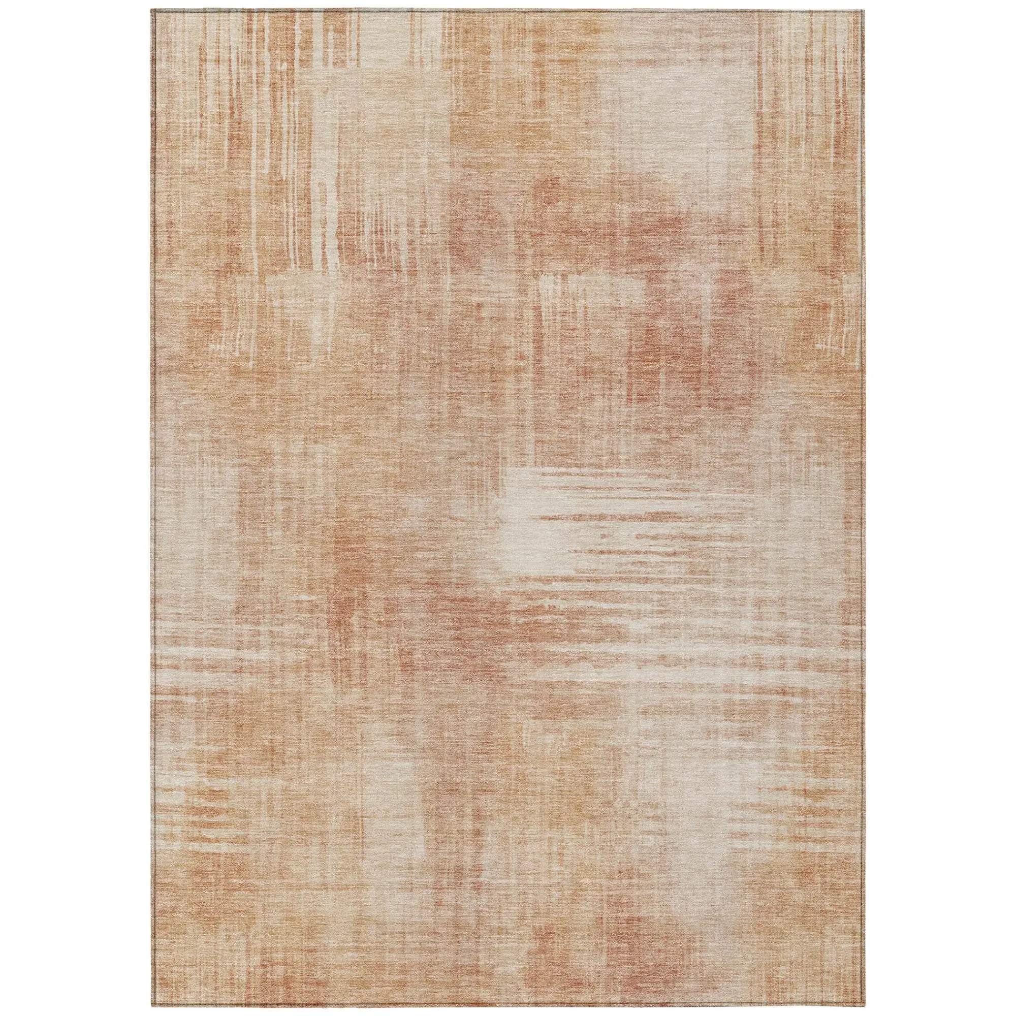 5' X 8' Copper And Orange Abstract Washable Indoor Outdoor Area Rug Homeroots Outdoor