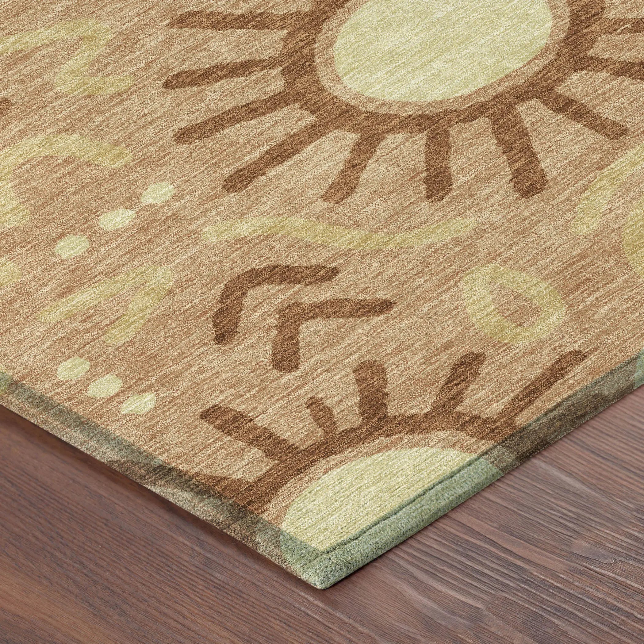 5' X 8' Copper And Orange Geometric Washable Indoor Outdoor Area Rug Homeroots Outdoor
