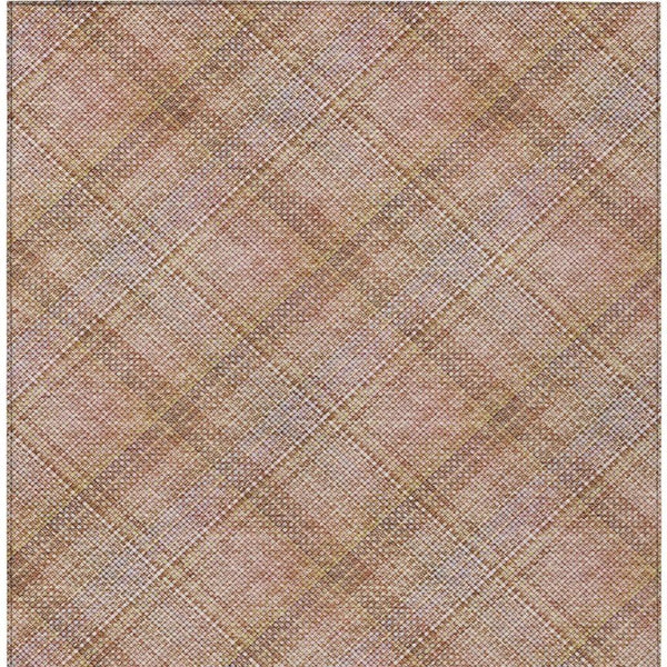 5' X 8' Copper And Orange Plaid Washable Indoor Outdoor Area Rug Homeroots Outdoor