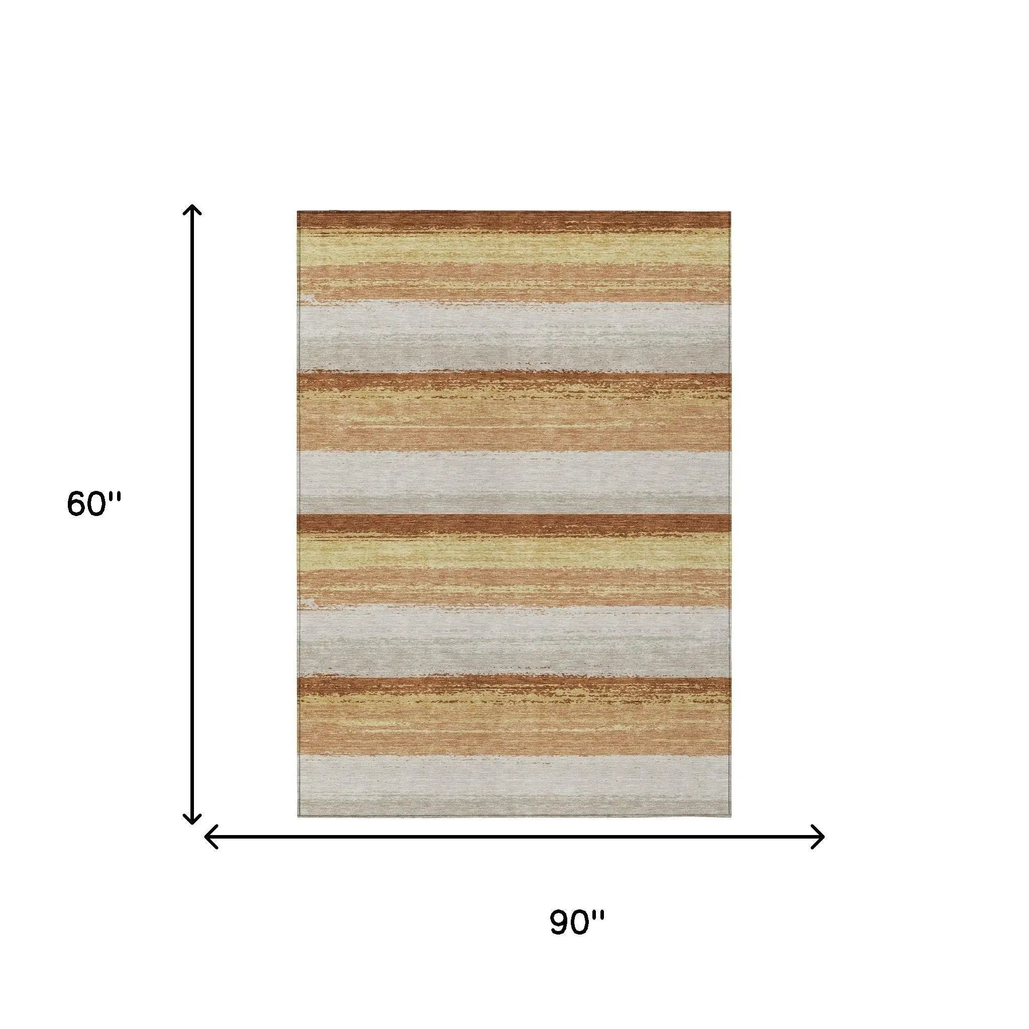 5' X 8' Copper And Purple Striped Washable Indoor Outdoor Area Rug Homeroots Outdoor