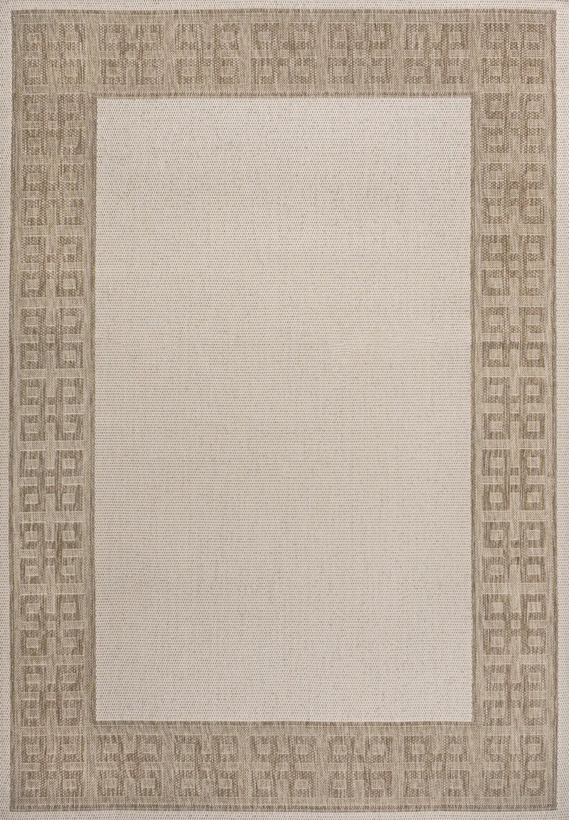 5' X 8' Cream And Beige Indoor Outdoor Area Rug - GreatEagleInc