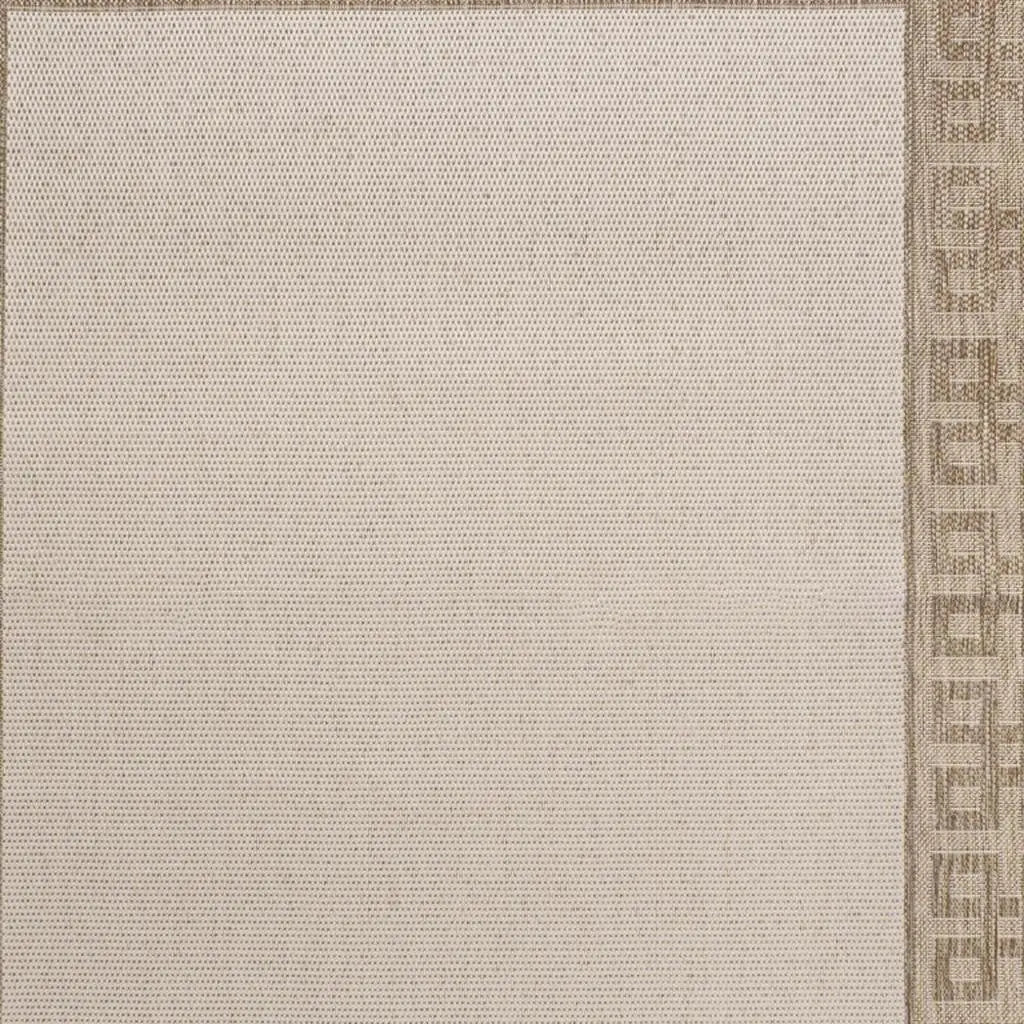 5' X 8' Cream And Beige Indoor Outdoor Area Rug - GreatEagleInc