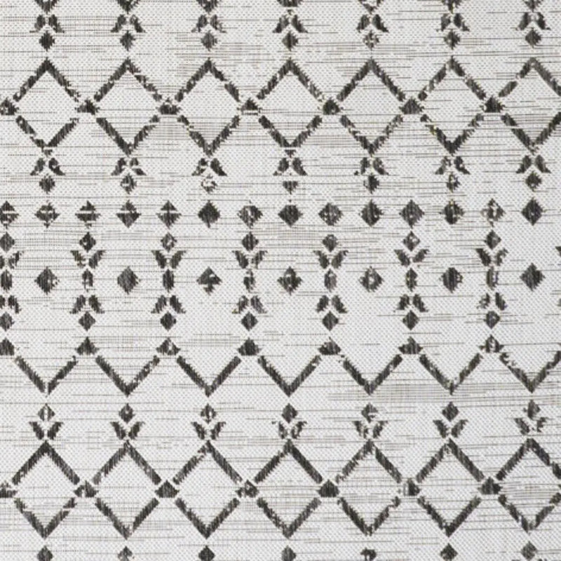 5' X 8' Cream And Black Trellis Indoor Outdoor Area Rug Homeroots Outdoor