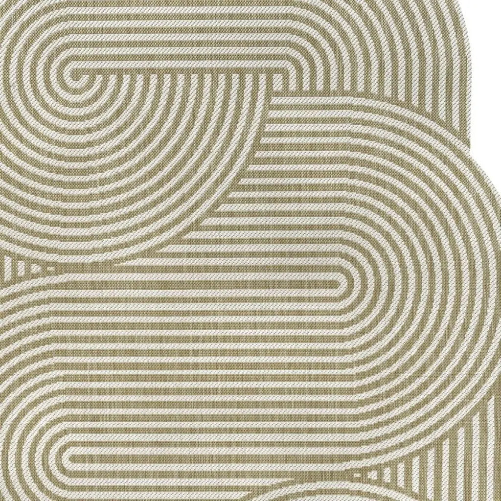 5' X 8' Cream And Natural Abstract Indoor Outdoor Area Rug Homeroots Outdoor
