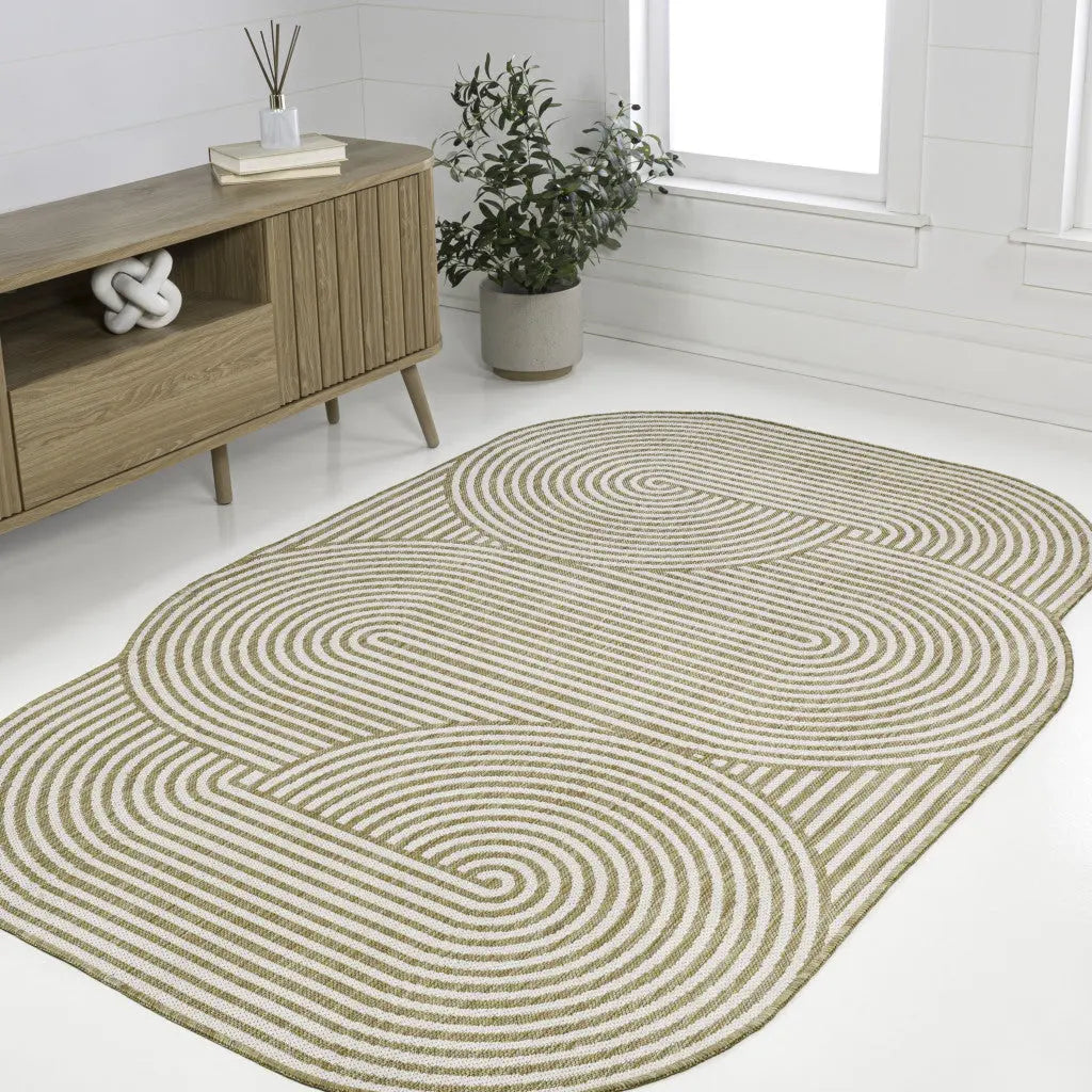 5' X 8' Cream And Natural Abstract Indoor Outdoor Area Rug Homeroots Outdoor