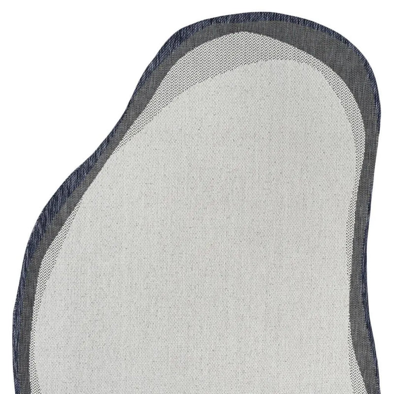 5' X 8' Cream And Navy Blue Abstract Indoor Outdoor Area Rug Homeroots Outdoor