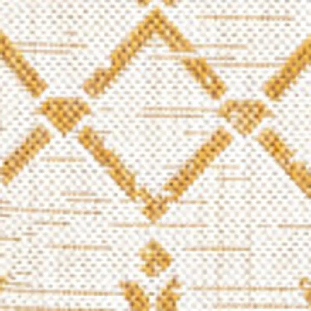 5' X 8' Cream And Yellow Trellis Indoor Outdoor Area Rug Homeroots Outdoor