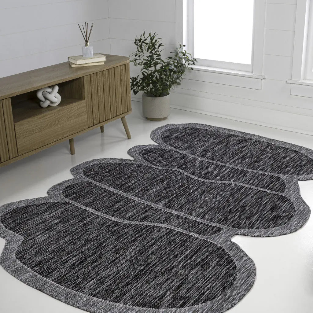 5' X 8' Dark Gray And Gray Medallion Indoor Outdoor Area Rug Homeroots Outdoor