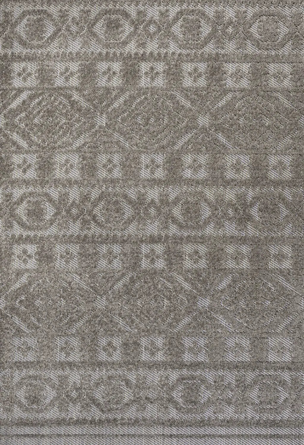 5' X 8' Dark Gray And Ivory Moroccan Indoor Outdoor Area Rug - GreatEagleInc