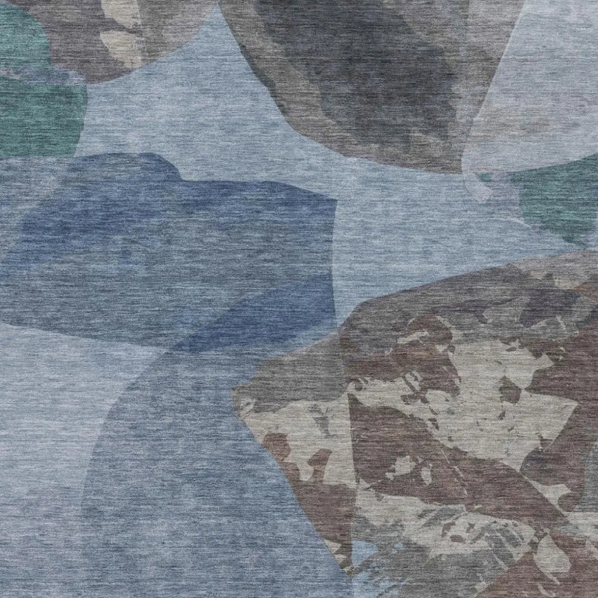5' X 8' Denim Blue And Blue Abstract Washable Indoor Outdoor Area Rug Homeroots Outdoor