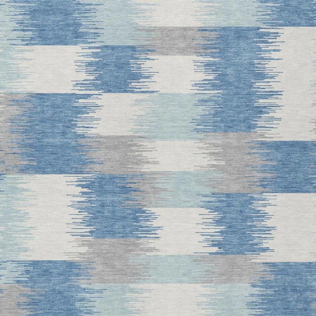 5' X 8' Denim Blue And Blue Geometric Washable Indoor Outdoor Area Rug Homeroots Outdoor
