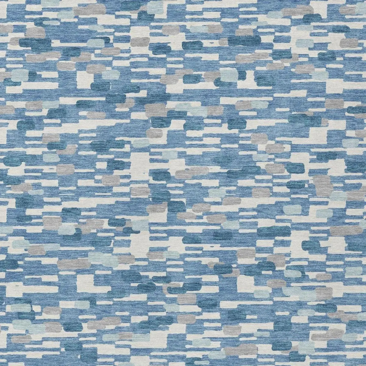 5' X 8' Denim Blue And Blue Geometric Washable Indoor Outdoor Area Rug Homeroots Outdoor