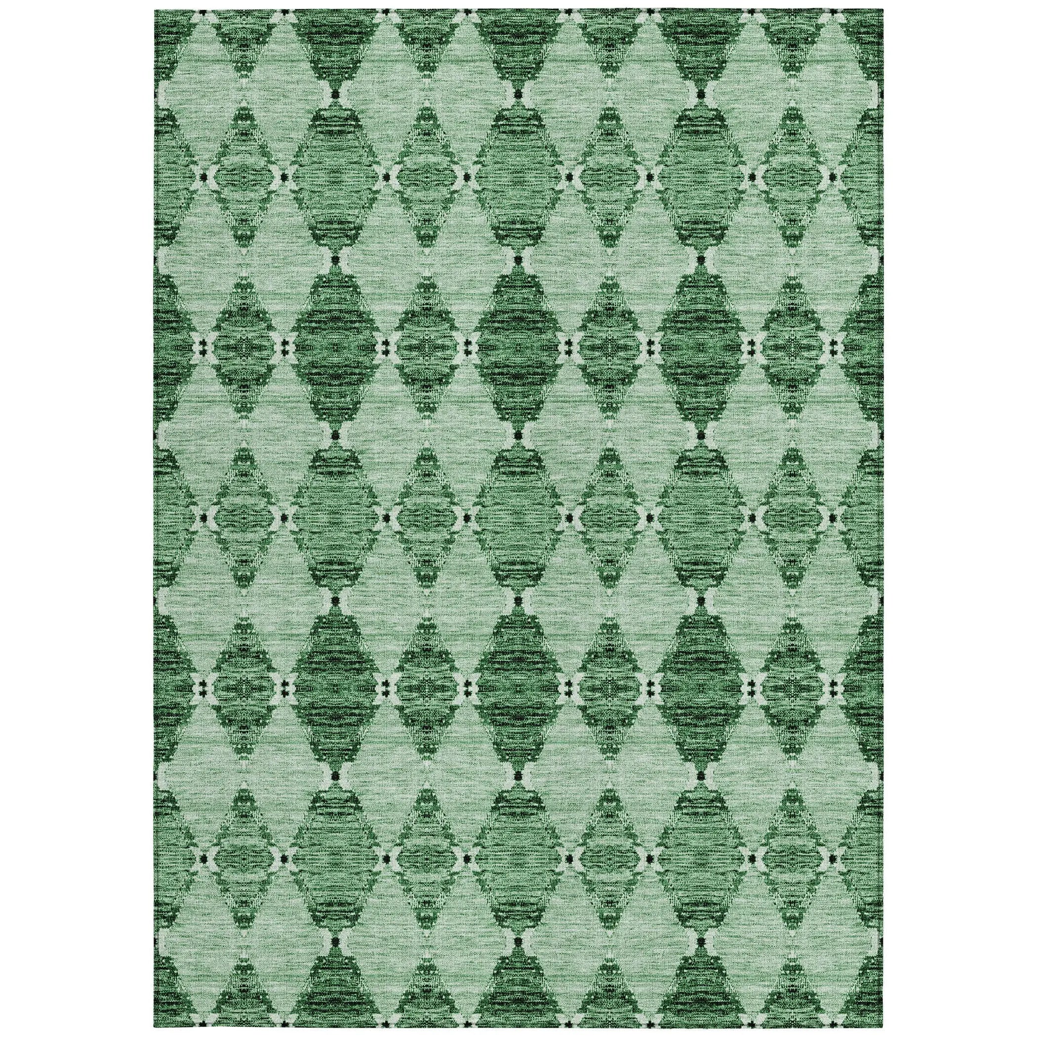 5' X 8' Emerald And Green Moroccan Washable Indoor Outdoor Area Rug Homeroots Outdoor