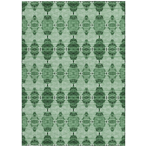 5' X 8' Emerald And Green Moroccan Washable Indoor Outdoor Area Rug Homeroots Outdoor