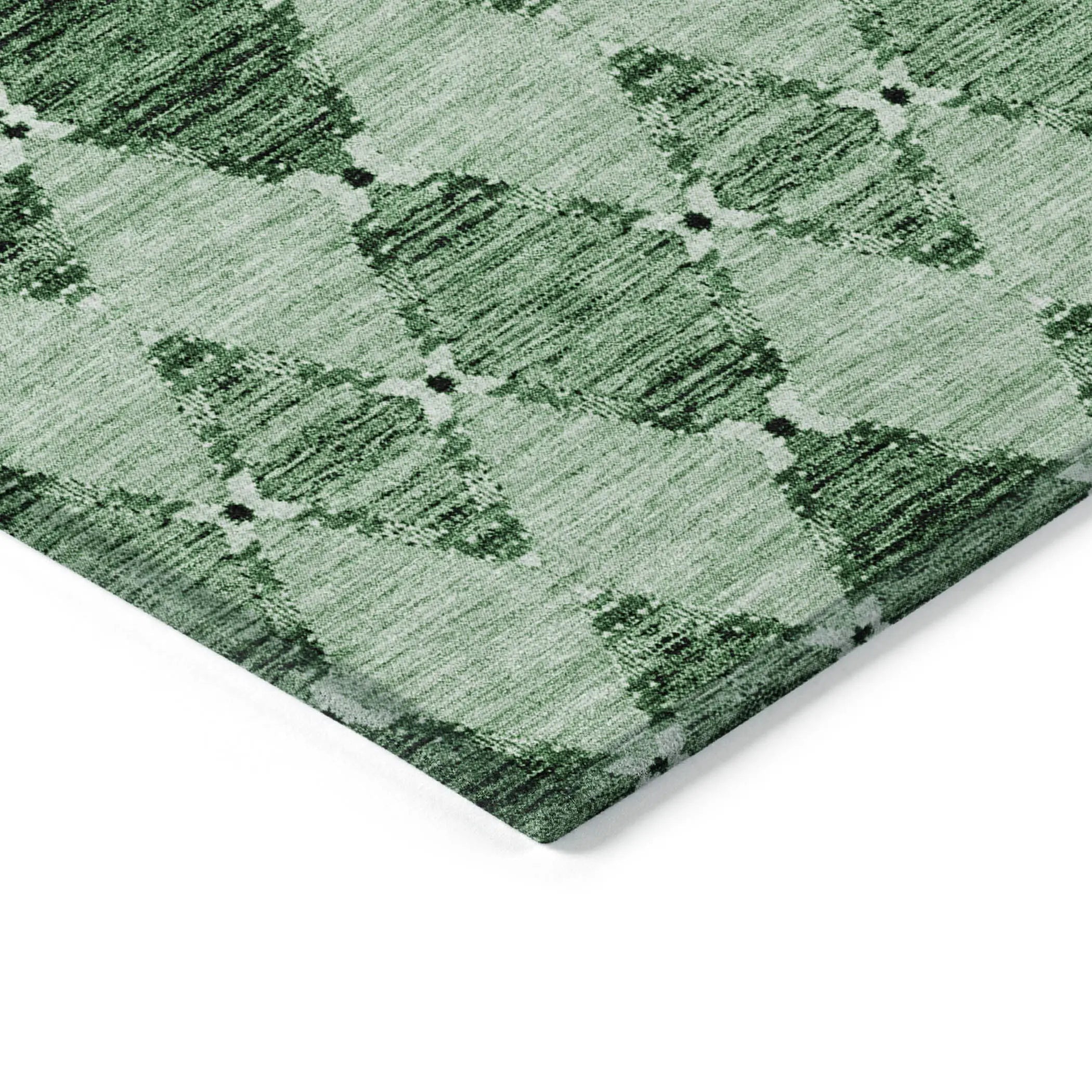 5' X 8' Emerald And Green Moroccan Washable Indoor Outdoor Area Rug Homeroots Outdoor