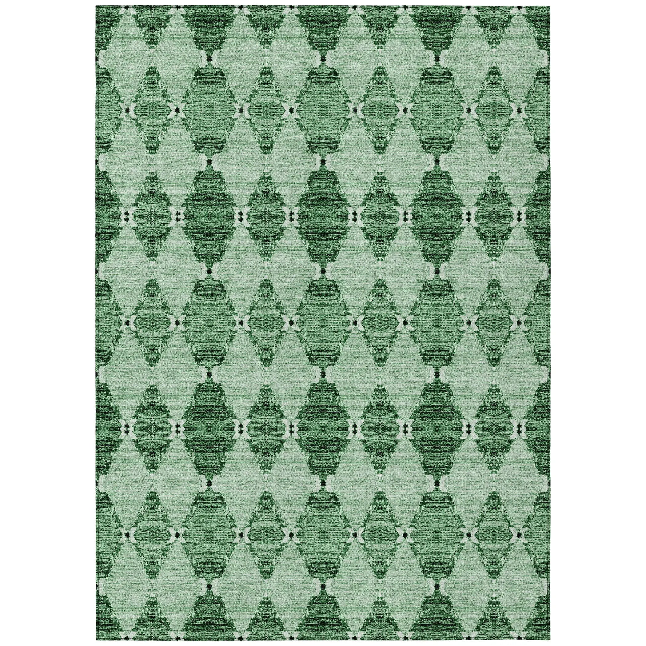 5' X 8' Emerald And Green Moroccan Washable Indoor Outdoor Area Rug Homeroots Outdoor