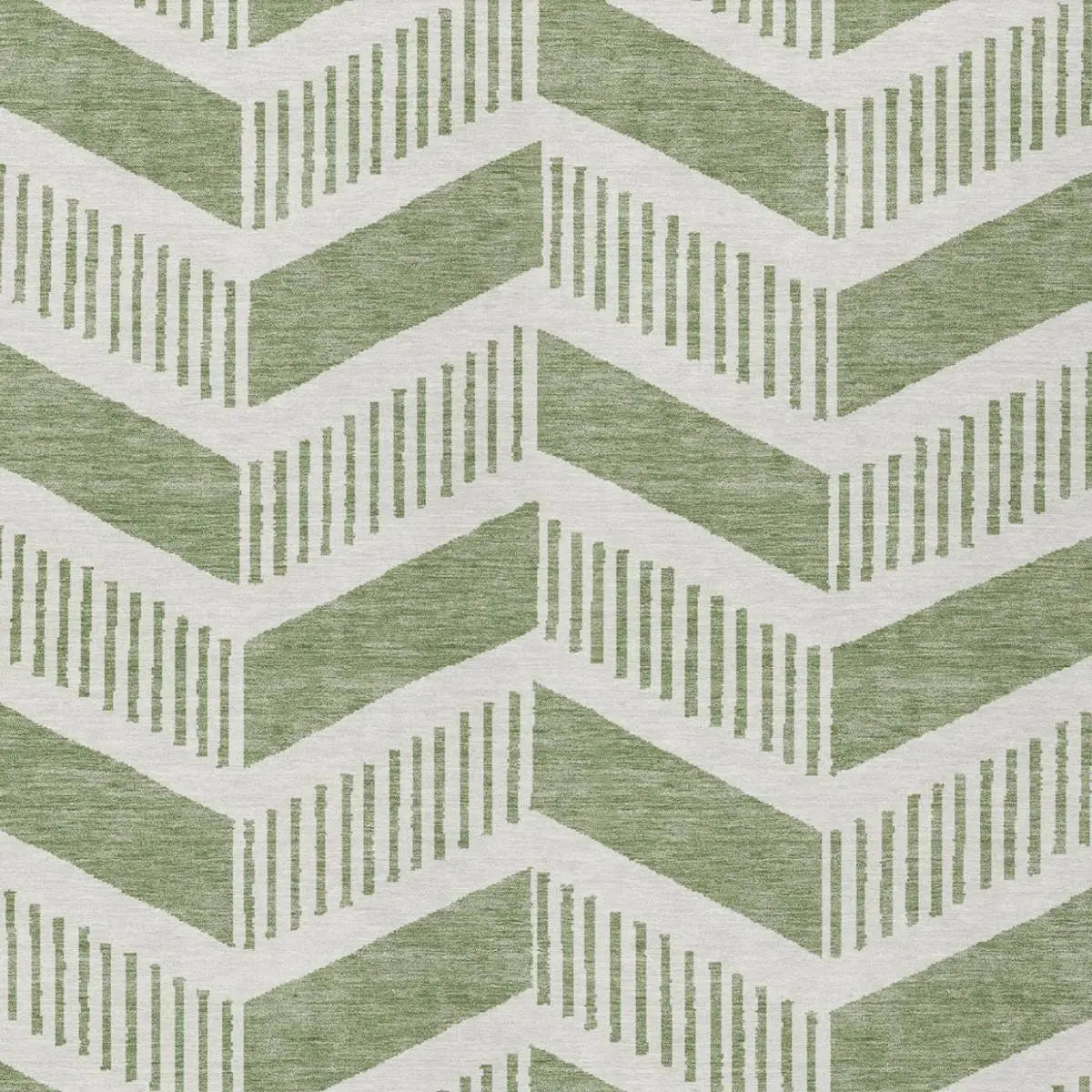 5' X 8' Fern Green And Green Geometric Washable Indoor Outdoor Area Rug Homeroots Outdoor