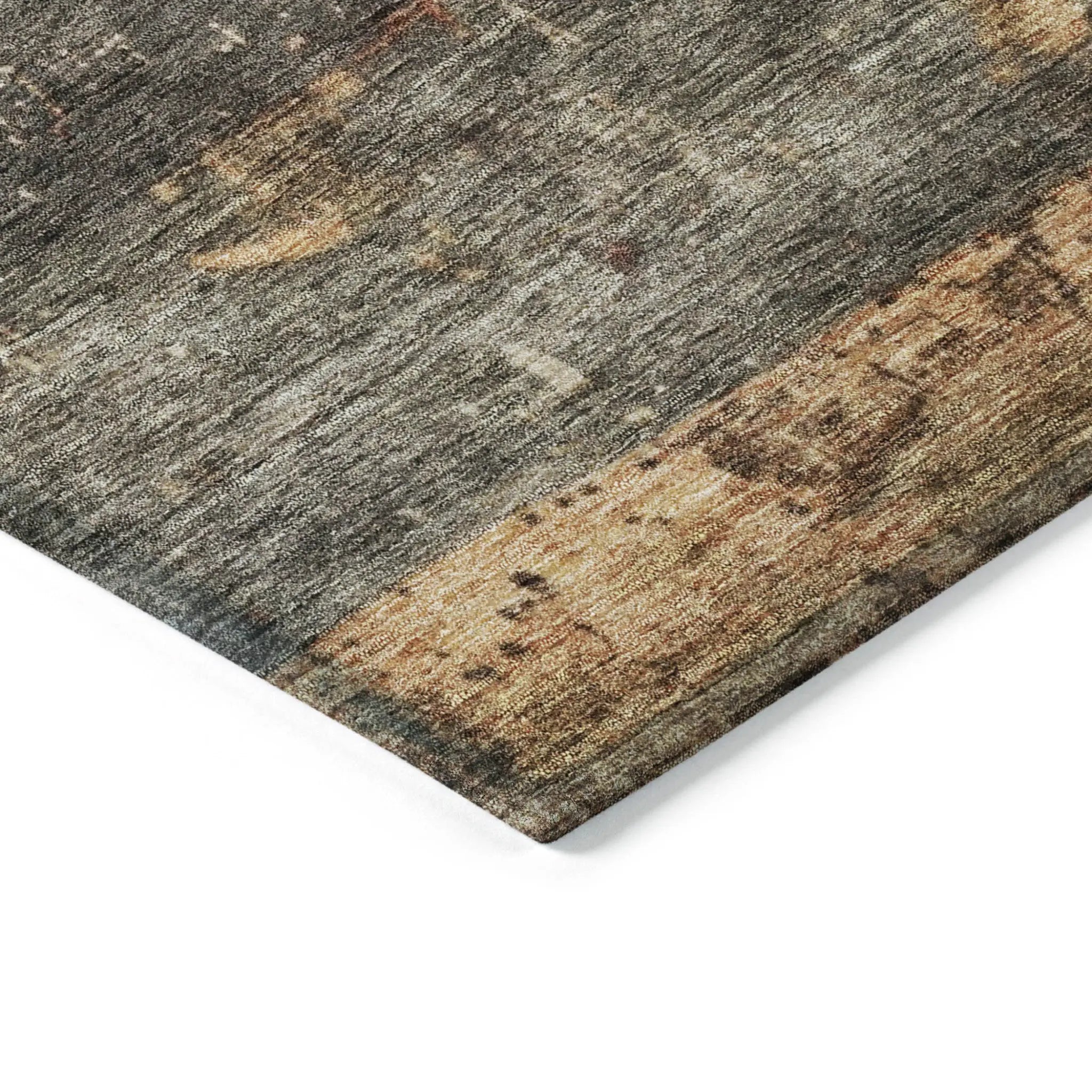 5' X 8' Fern Green Black And Terra Cotta Striped Washable Indoor Outdoor Area Rug Homeroots Outdoor
