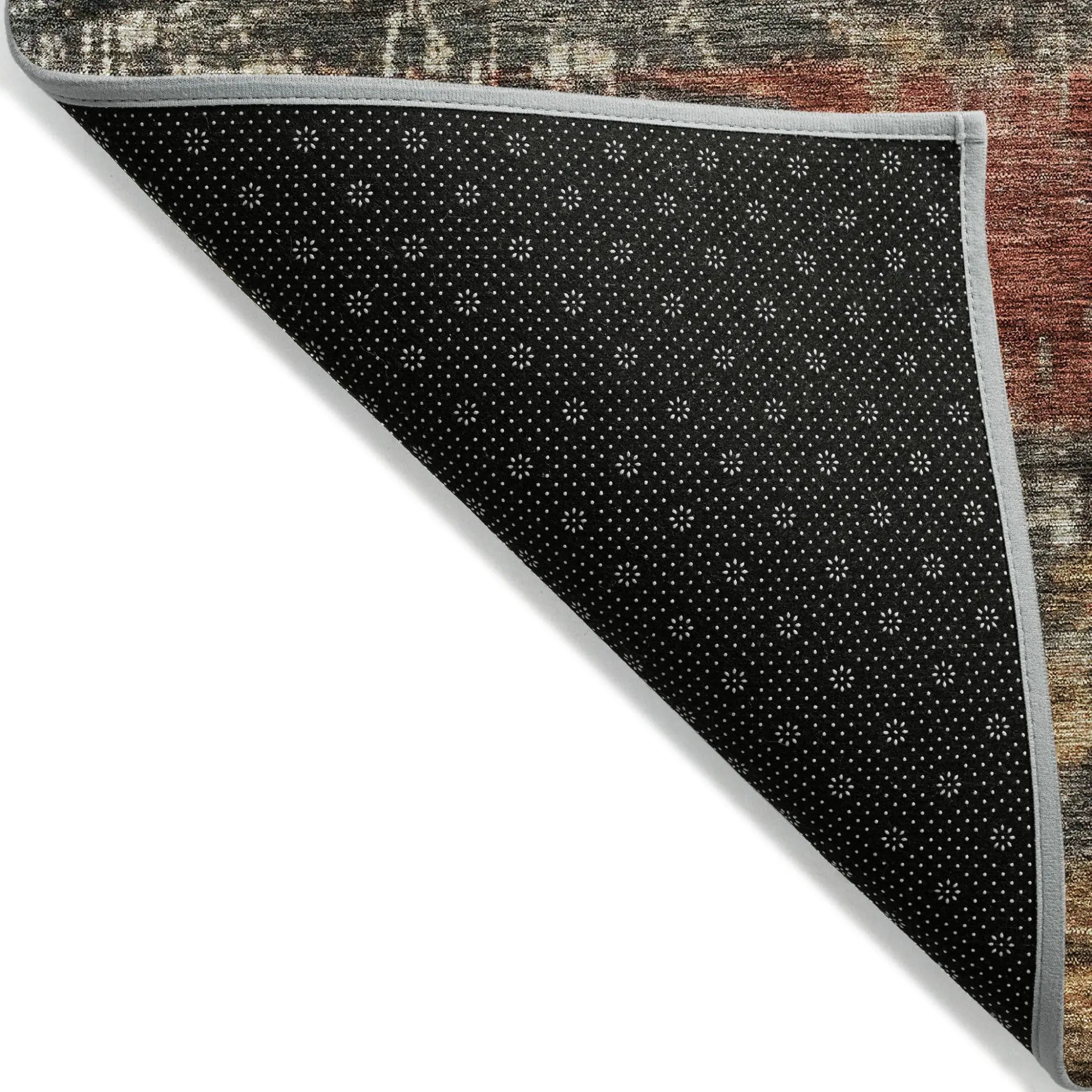 5' X 8' Fern Green Black And Terra Cotta Striped Washable Indoor Outdoor Area Rug Homeroots Outdoor
