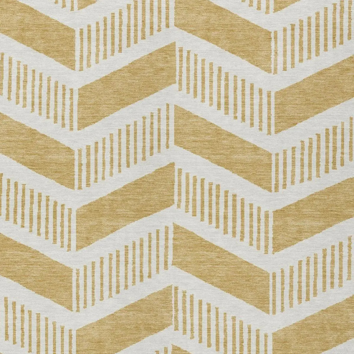 5' X 8' Gold And Linen Geometric Washable Indoor Outdoor Area Rug Homeroots Outdoor