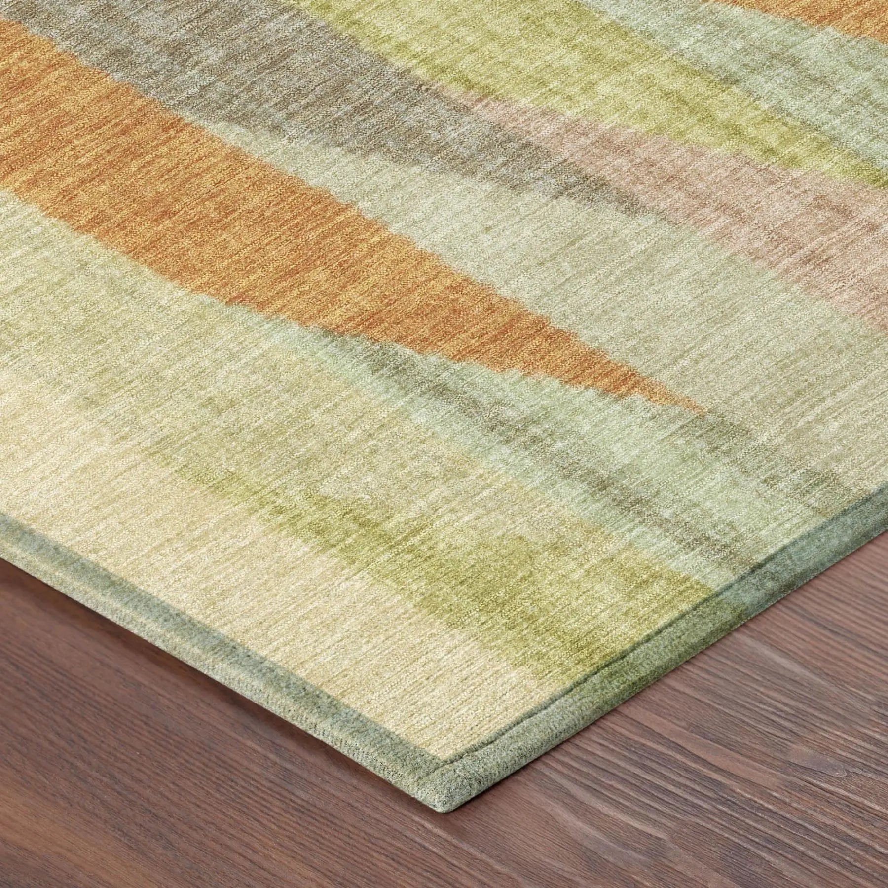 5' X 8' Gold And Wheat Striped Washable Indoor Outdoor Area Rug Homeroots Outdoor