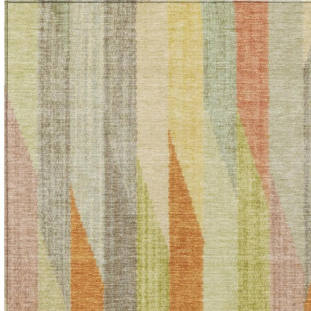 5' X 8' Gold And Wheat Striped Washable Indoor Outdoor Area Rug Homeroots Outdoor