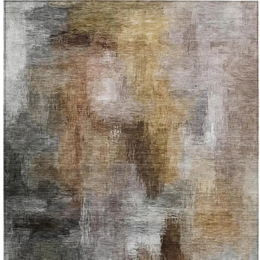 5' X 8' Granite Gray And Gray Abstract Washable Indoor Outdoor Area Rug Homeroots Outdoor