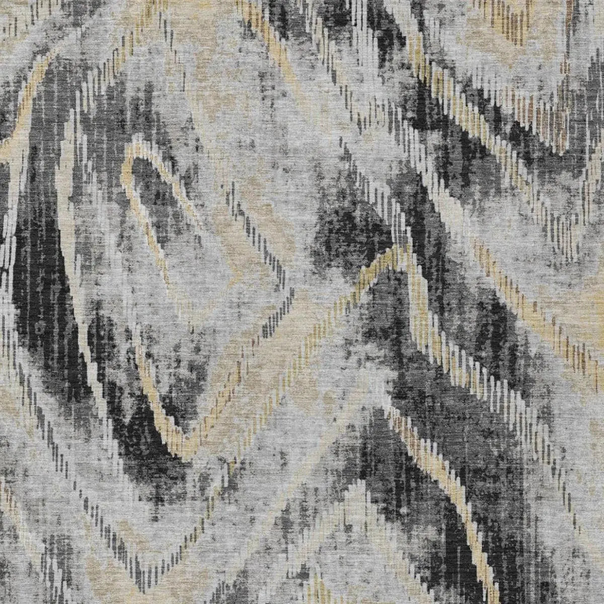 5' X 8' Graphite And Gray Abstract Washable Indoor Outdoor Area Rug Homeroots Outdoor