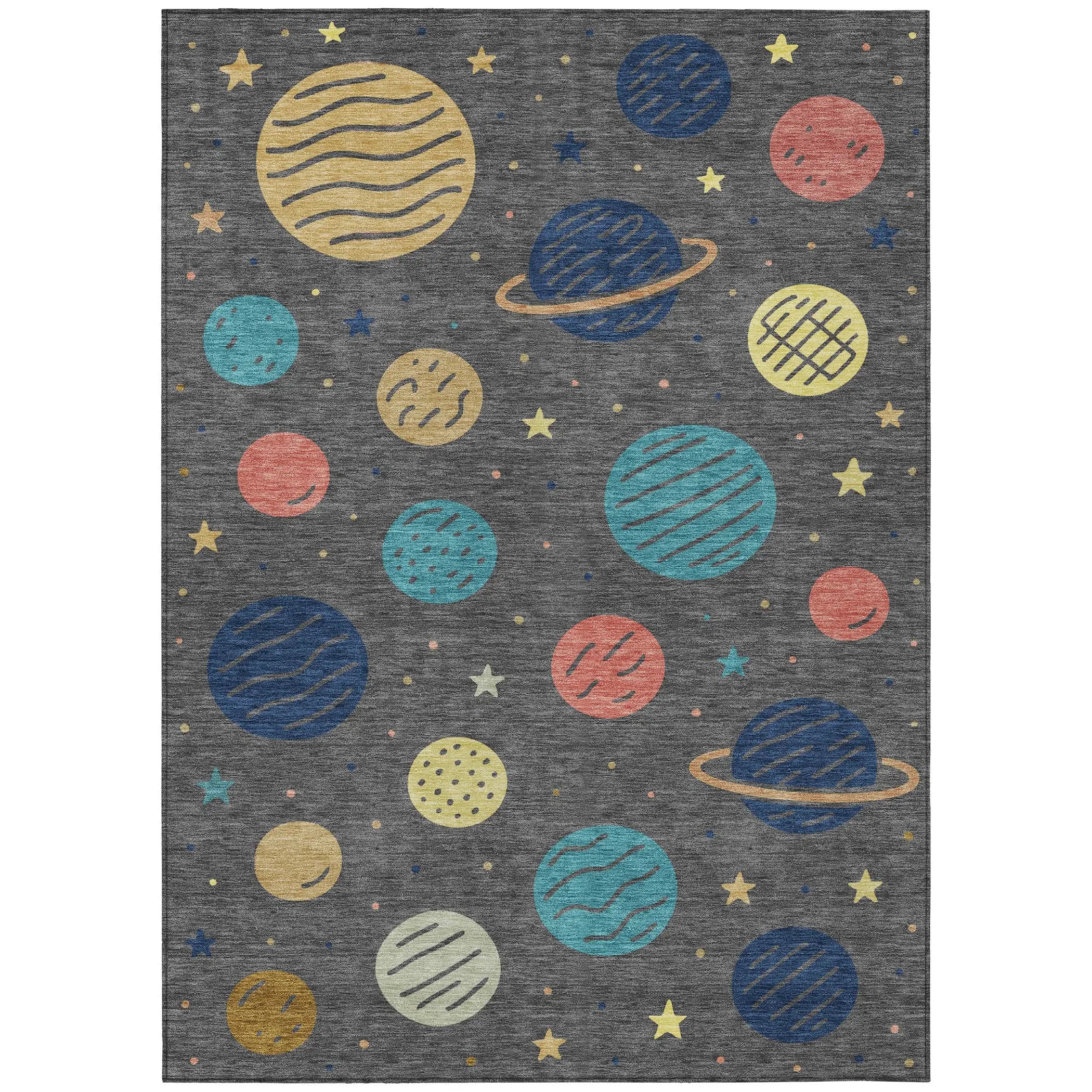 5' X 8' Graphite And Gray Floral Washable Indoor Outdoor Area Rug Homeroots Outdoor