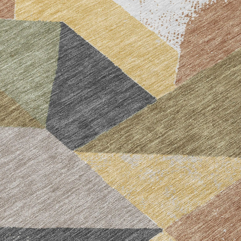 5' X 8' Graphite And Gray Geometric Washable Indoor Outdoor Area Rug Homeroots Outdoor