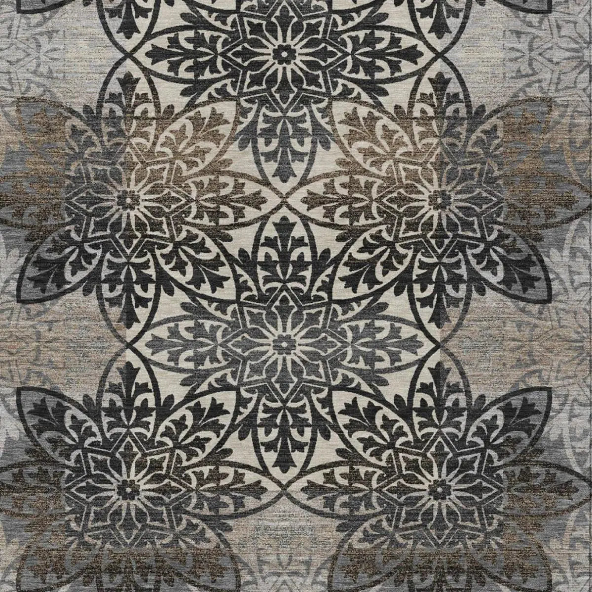 5' X 8' Graphite And Gray Oriental Washable Indoor Outdoor Area Rug Homeroots Outdoor