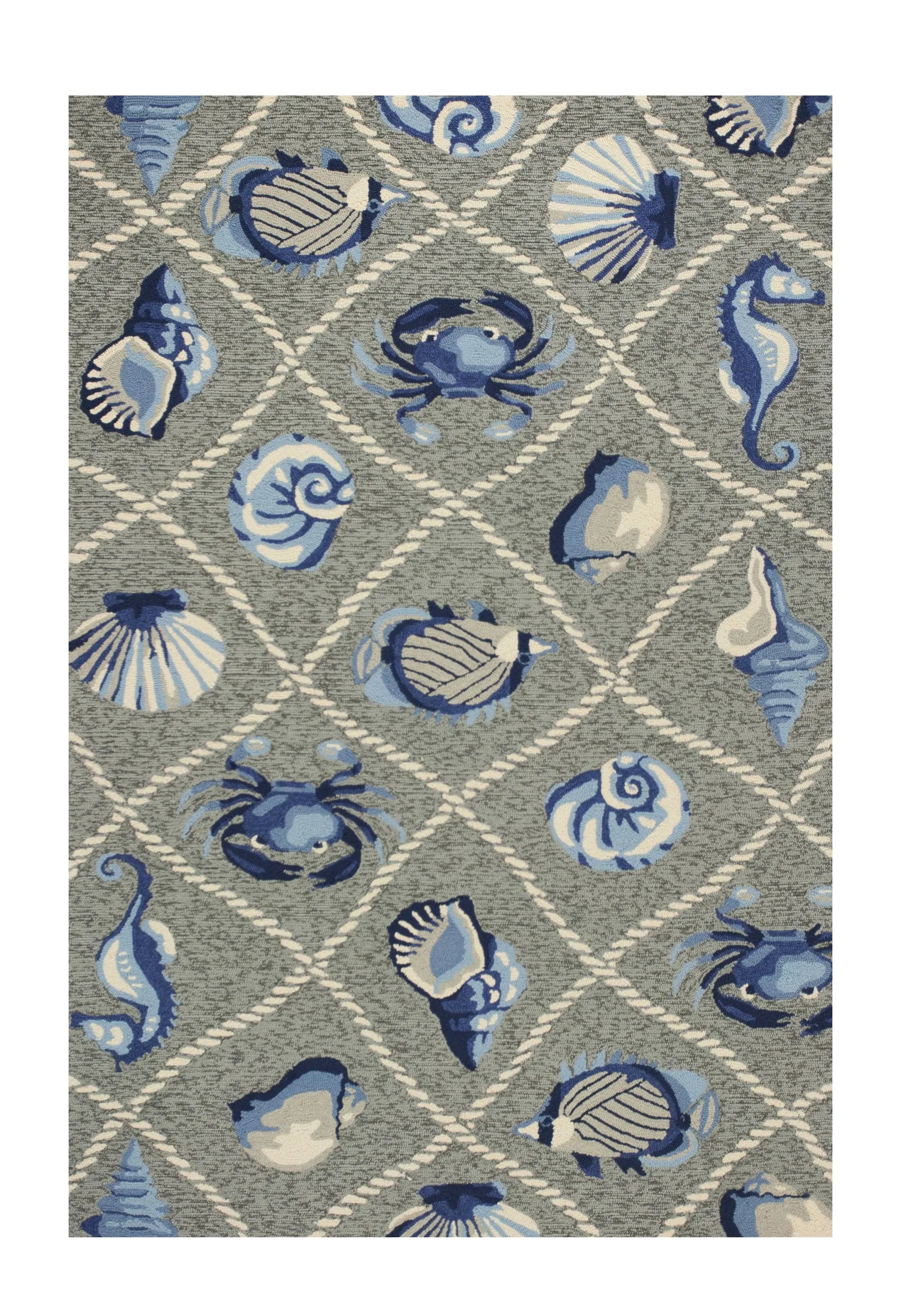 5' X 8' Gray Abstract Handmade Indoor Outdoor Area Rug Homeroots Outdoor