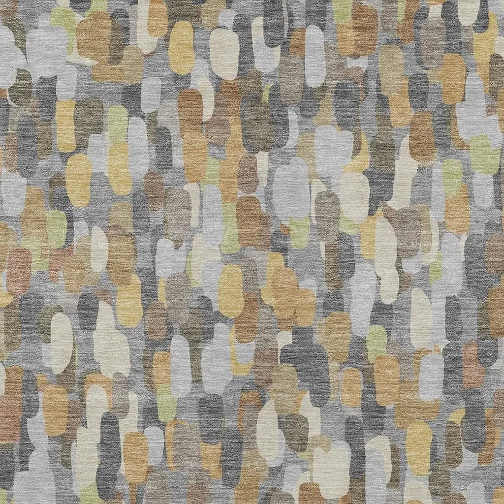 5' X 8' Gray And Beige Abstract Washable Indoor Outdoor Area Rug Homeroots Outdoor