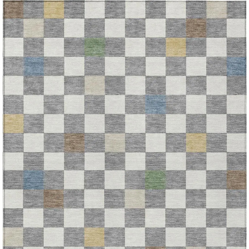 5' X 8' Gray And Beige Geometric Washable Indoor Outdoor Area Rug Homeroots Outdoor