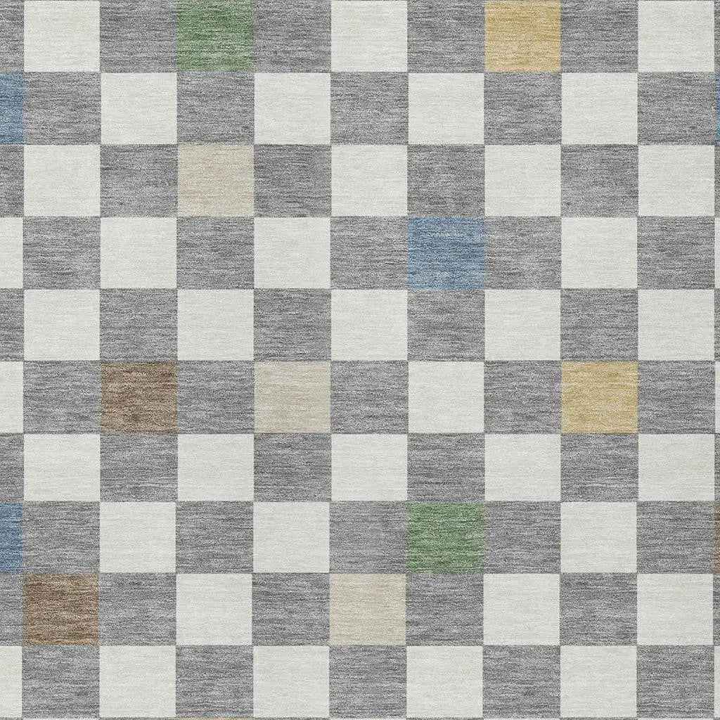 5' X 8' Gray And Beige Geometric Washable Indoor Outdoor Area Rug Homeroots Outdoor