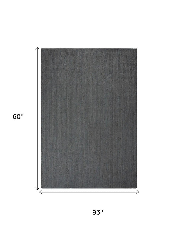 5' X 8' Gray And Beige Jute Hand Woven Area Rug Homeroots Home Decor