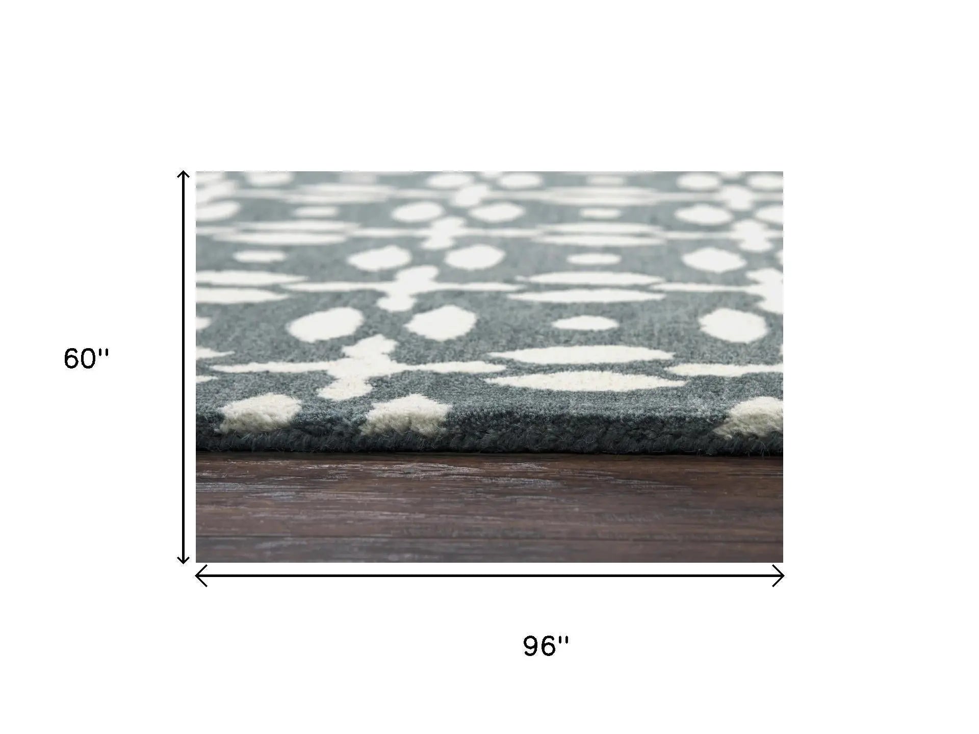 5' X 8' Gray And Beige Wool Geometric Hand Tufted Area Rug Homeroots Home Decor